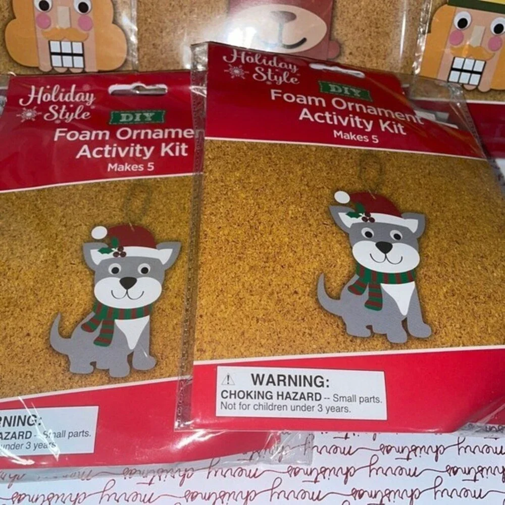 Christmas‎ Ornament & Decor Activity Kits Foam & Wood Lot-5 DIY Makes 13 Age 3+
